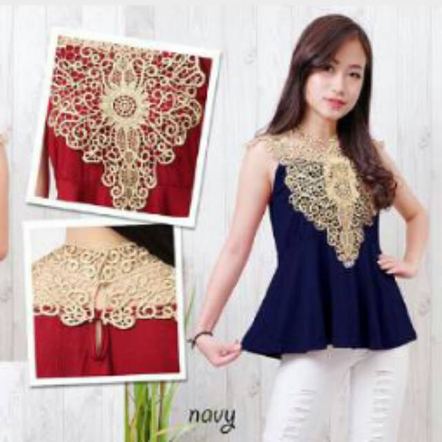 Mega Top/Atasan/Blouse Renda baju pesta baju tangan buntung