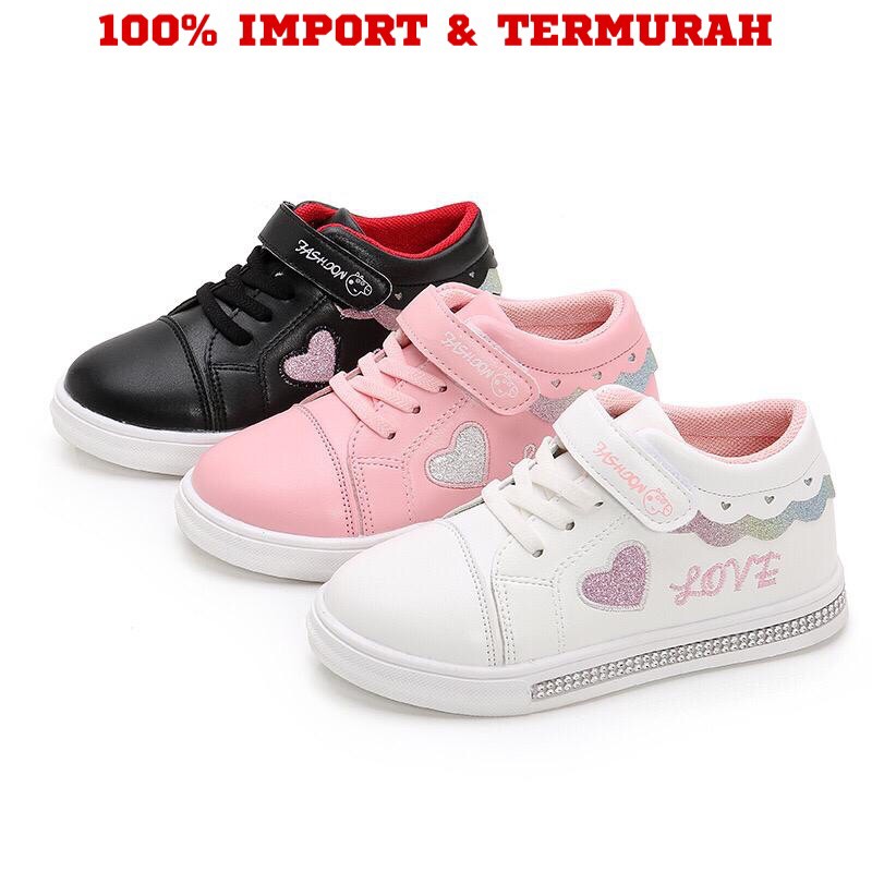 RESTOCK! Sepatu Anak Love Import Sneakers Shoes #C202