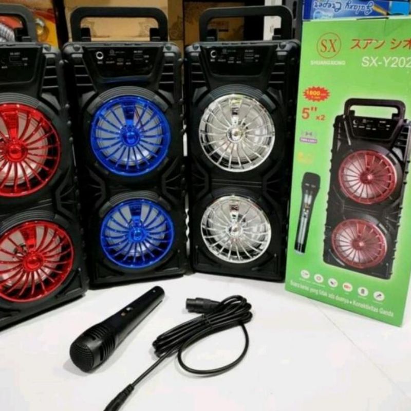 Speaker Bluetooth Sx2028/2027 dual speaker/Salon Aktif Portable Radio Fm/Speaker Wireless Super bass