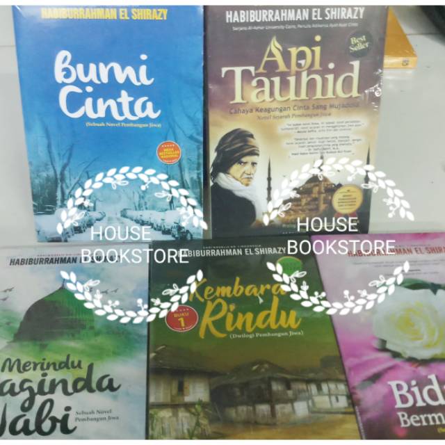 1 PAKET 5 NOVEL BEST SELLER HABIBURAHMAN EL SHIRAZY KERTAS BOOKPAPER