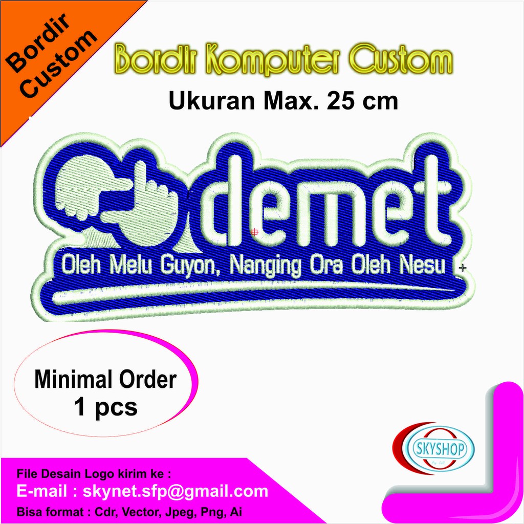  Bordir  Komputer  Custom Logo Satuan  Besar 25 Shopee Indonesia