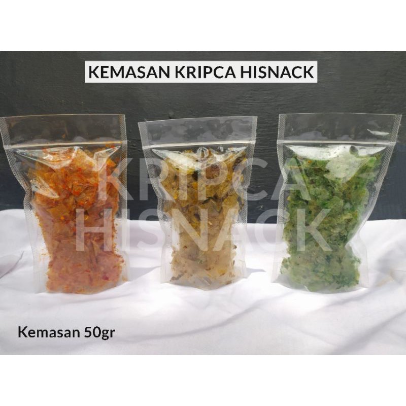 

KERIPIK KACA/KRIPCA PEDAS DAUN JERUK/KRIPCA CIKRUH HISNACK 50 gram
