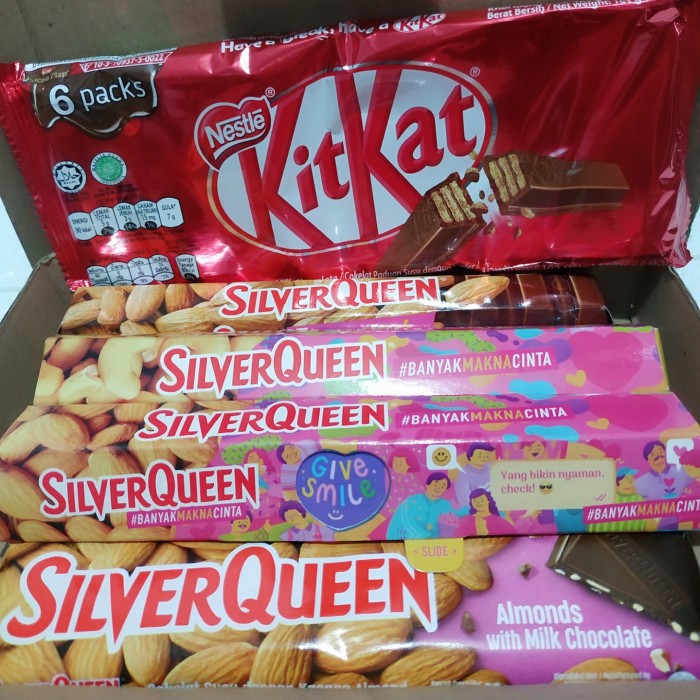 

KIRIMKADO.id- silver queen party 3 chunky bar + kitkat pak coklat Valentine .