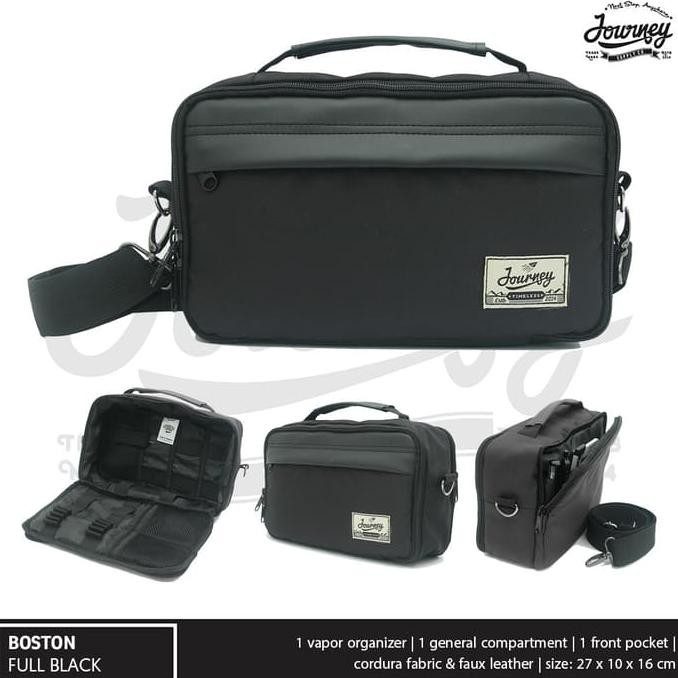 Hott Promo Tas Selempang Pouch Tempat Vape Case Vapor Bag Journey Boston Navy - Cokelat