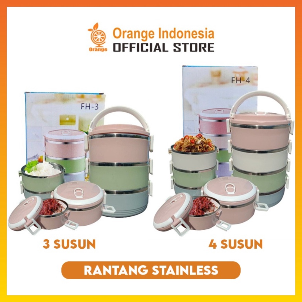 Rantang Stainless 3 susun dan 4 Susun Rantang Stainlees murah Tahan Panas Tetap Awet WHFURNITURE