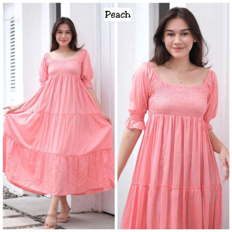 Dress Korea Panjang Polos Yuna