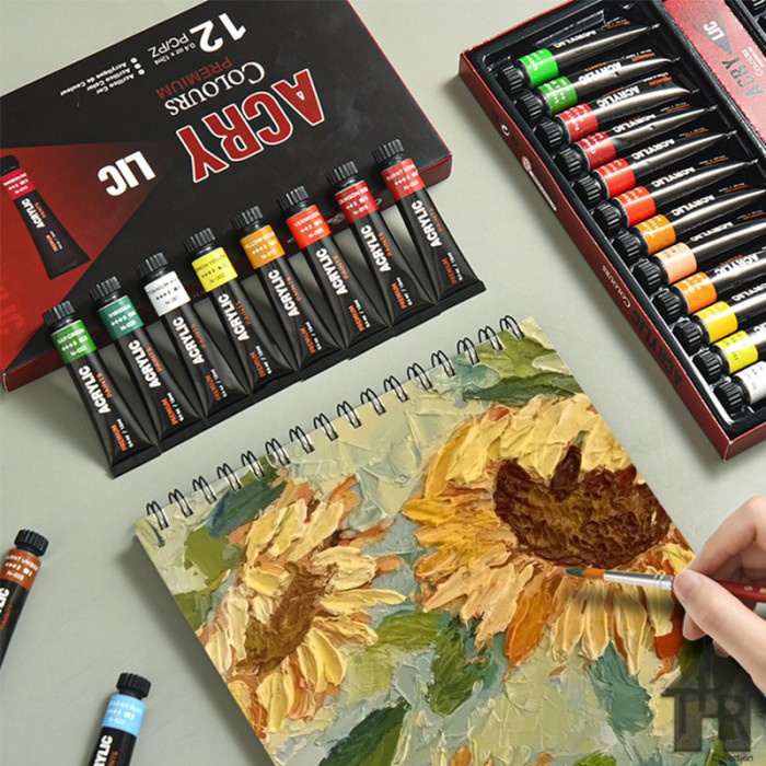 Cat Lukis Akrilik Premium Set Komplit / Tube12ml. x 12/24/30 Warna