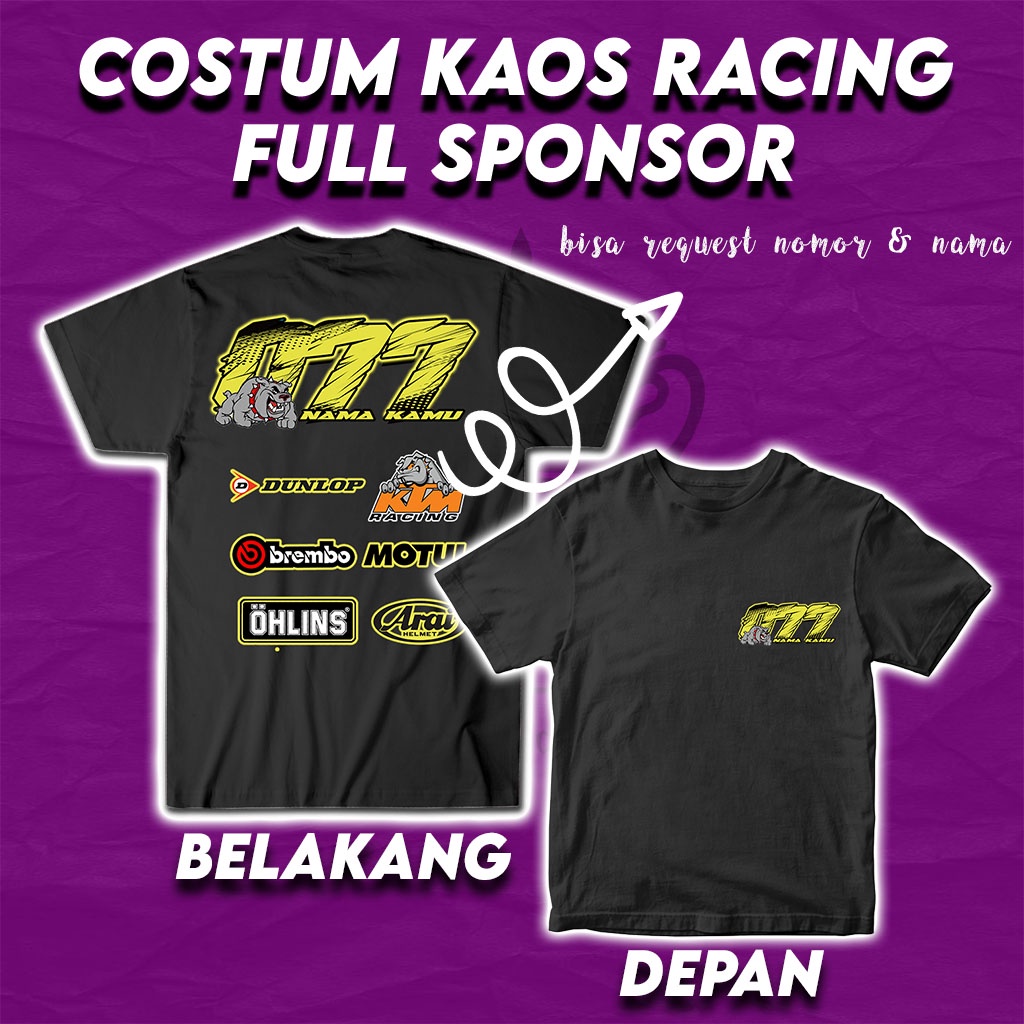 Kaos Costum Distro Racing Hell Racertees Pilloters Bahan Katun SIZE M - XXL Pria Wanita Terlaris