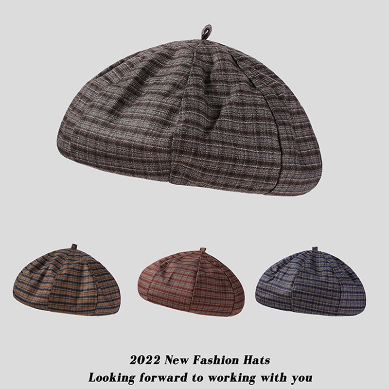 Topi Baret Warna Polos Gaya Perancis Untuk Wanita