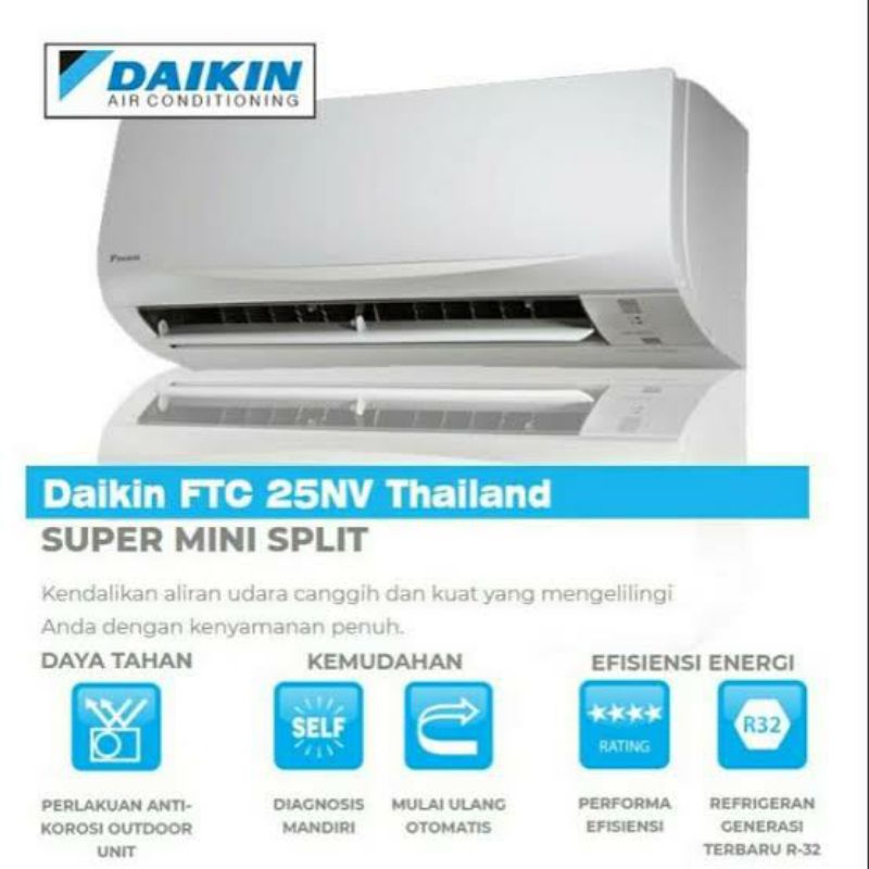 AC DAIKIN FTC 15 NV THAILAND AC 1/2 PK FREON R32