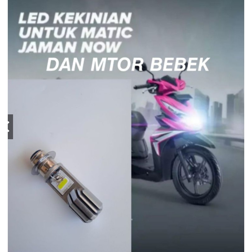 Bohlam/Lampu Depan Led Putih-kuning Dudukan H6 laser Untuk All Baet , Vario , All Supra , All Mio semua metic/bebek