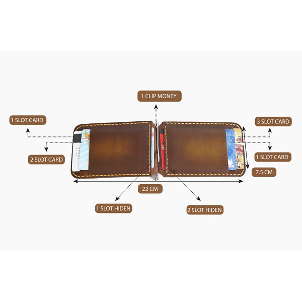 Jayuwan MJB Money Clip Wallet Full Kulit Premium Pure Handmade