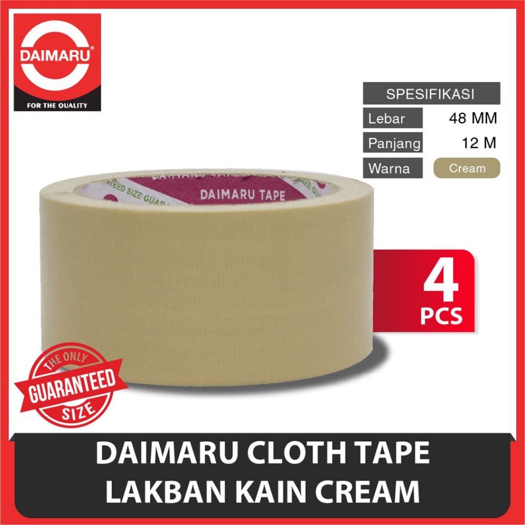 

BISA COD Daimaru Cloth Tape 48Mmx12 Cream Plakban warna Cream Daimaru BEST SELLER