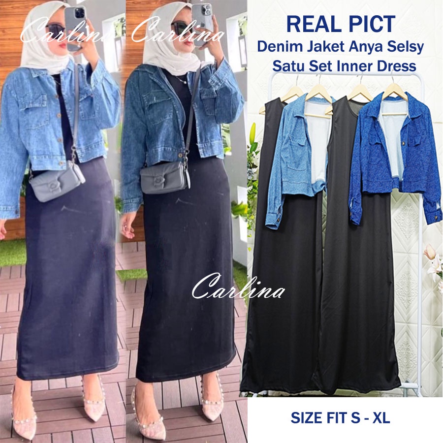 DENIM JAKET ANYA SELSY SATU SET DRESS DAN OUTER CARLINA