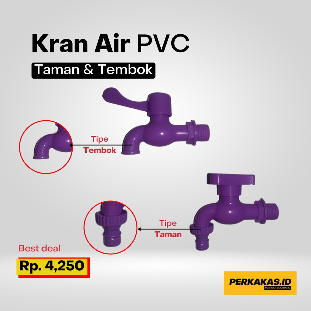 Kran Air Taman Tembok PVC 1/2 Inch OWNER