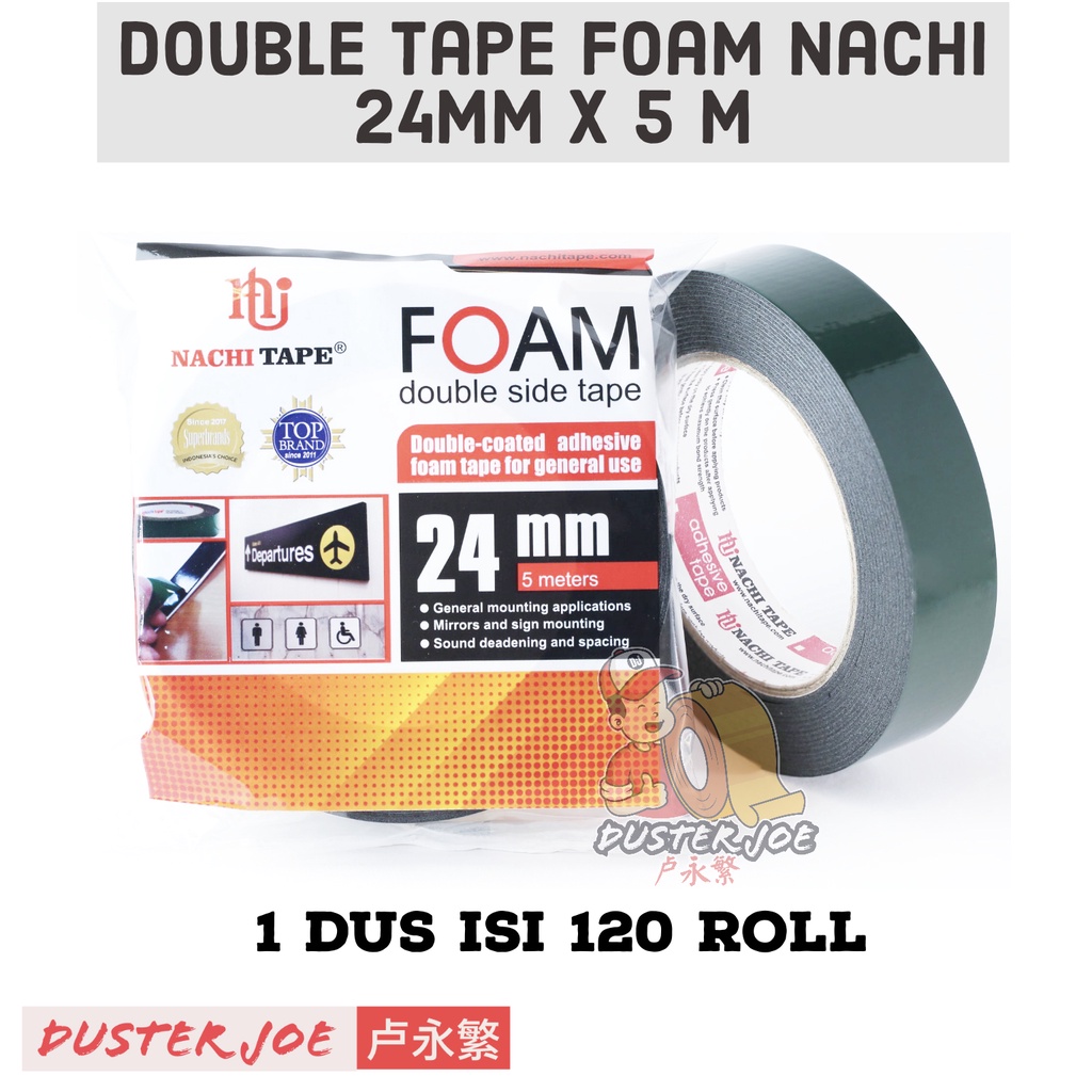 

H7Y [PER 1 DUS] Double Tape Foam Nachi 1 inch 24mm 5M (1 DUS ISI 120 ROL)