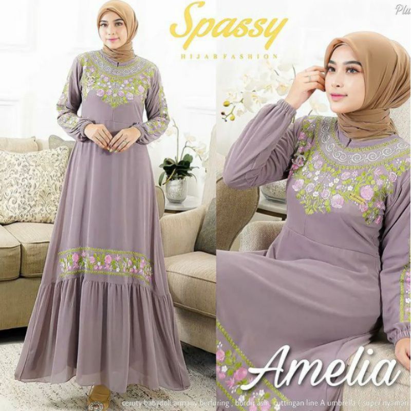 (COD) GAMIS DRES AMELIA CERUTY BABYDOL FULL PURING+BORDIR RESLETING DEPAN BUSUI FASHION TERKINI FASHION LEBARAN FASHION WANITA BAJU MUSLIM WANITA IMPORT DRES MUSLIM IMPORT DRES NIKAHAN DRES LAMARAN BAJU LAMARAN PAKAIAN LAMARAN PAKAIAN TERBARU OUFIT MUSLIM