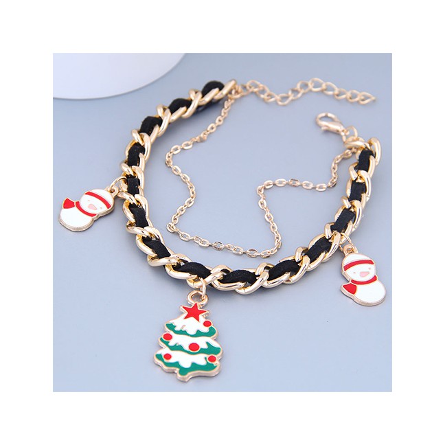 LRC Gelang Tangan Fashion Metal Christmas Pendant Bracelet A59369