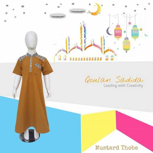 Jubah Anak Mustard Thobe Qoulan Sadida