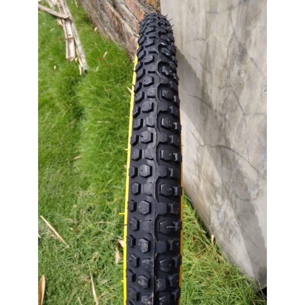 Ban sepeda 26 x 1.75 swallow Hitam Kuning Halus &amp; Timbul Mini MTB Federal