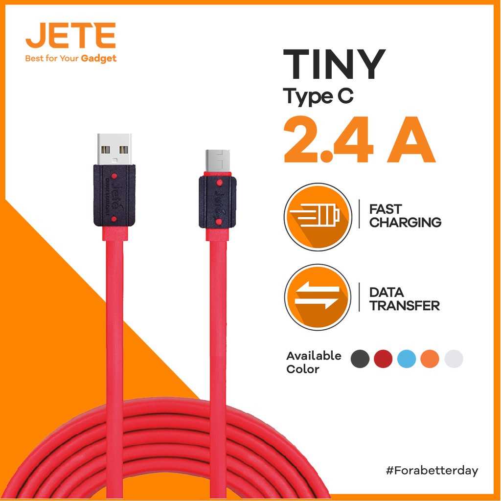 Kabel USB Type C Fast Charging JETE  Tiny - Garansi Resmi 2 Tahun