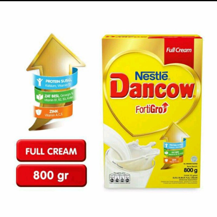 Dancow Fortigo full cream 800gr / susu bubuk 780gr