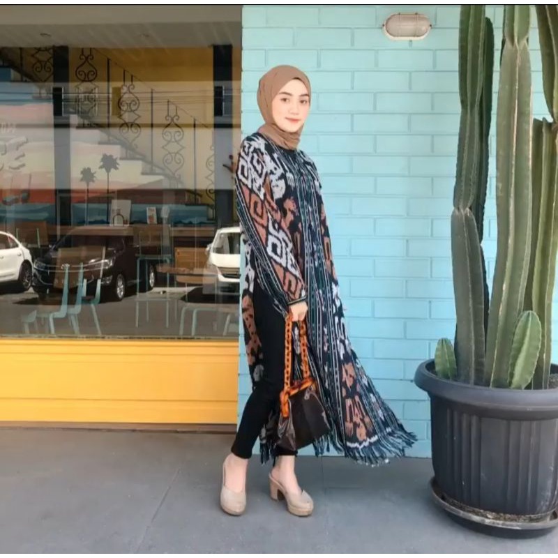 New Atasan Batik Wanita outer wear outer tenun outer kekinian baju tenun baju kondangan Kemeja Batik Tenun Pria Lengan Panjang Allsize Premium Couple Set Batik Pesta Kerja Kantor