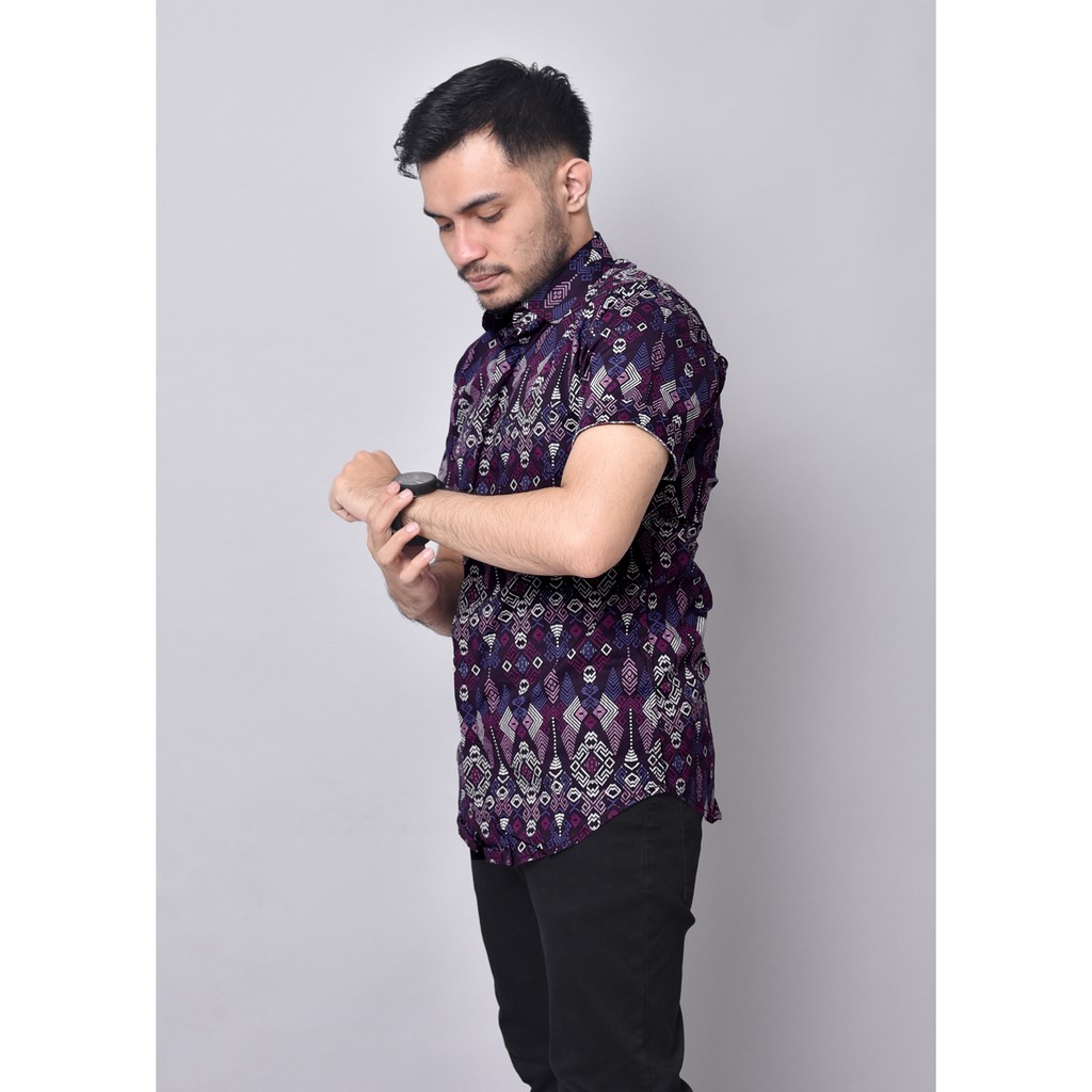 Babedo Kemeja Batik Pria Slim Fit Motif Torpedo Premium Lengan Pendek