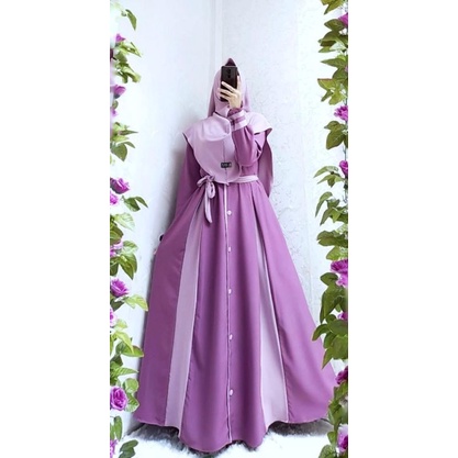 JUMBO# Amp set hijab matt itycrepe size jumbo ld 124/ Efina set syari itycrepe by berkah