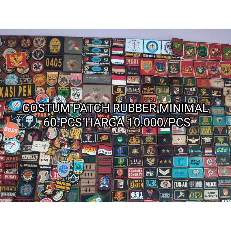 patch rubber costum 60pcs