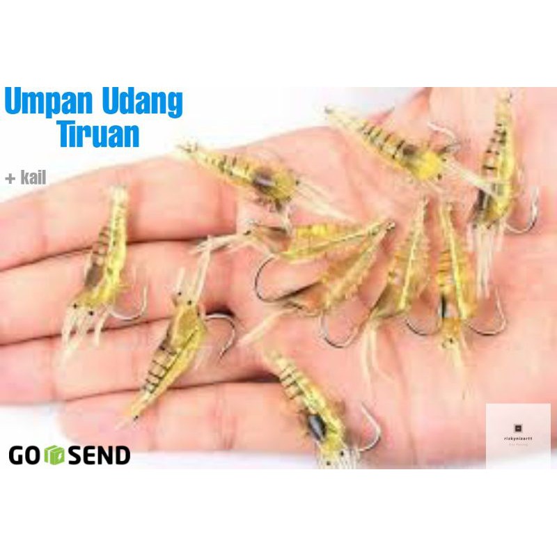 Umpan Udang Tiruan Mirip Asli - Umpan Ikan + Kail Tajam