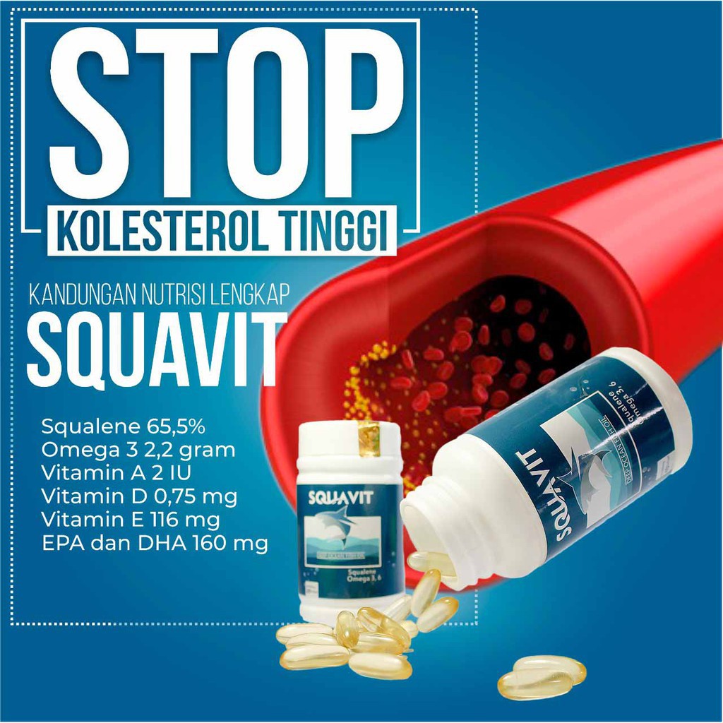 SQUAVIT 3x Lebih Cepat Turunkan Kolesterol - 100% Original Squalene Premium Quality - BPOM MUI