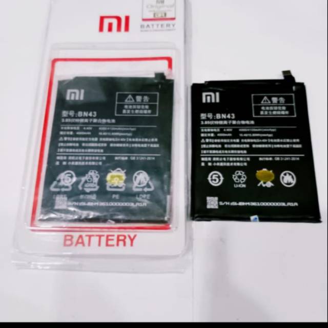 Baterai Batere Battery original xiomi BN 43/Redmi not 4x