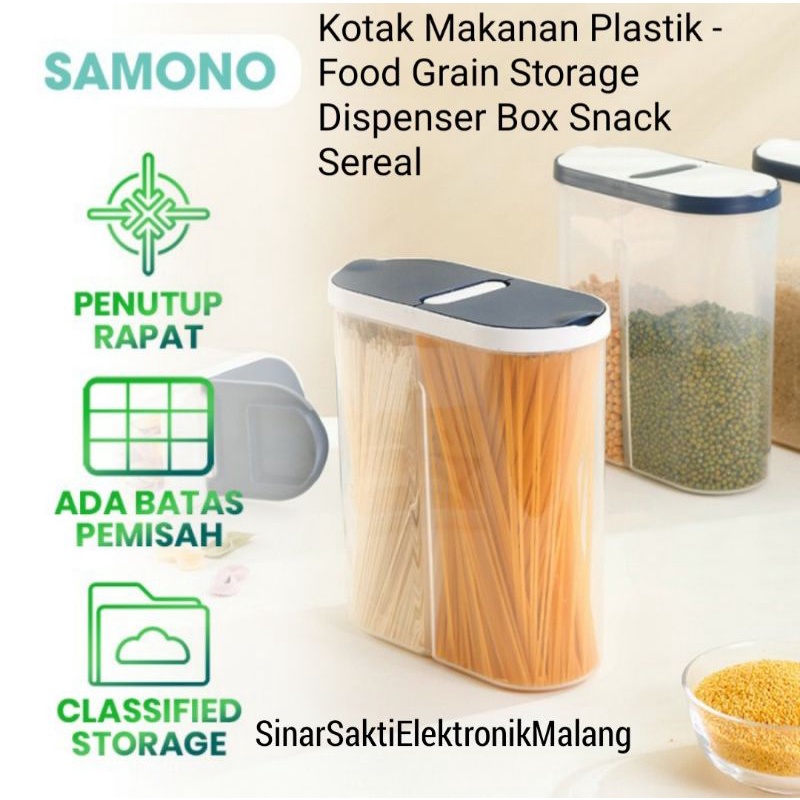 Kotak Makanan Plastik Food Grain Storage Dispenser Box Snack Sereal