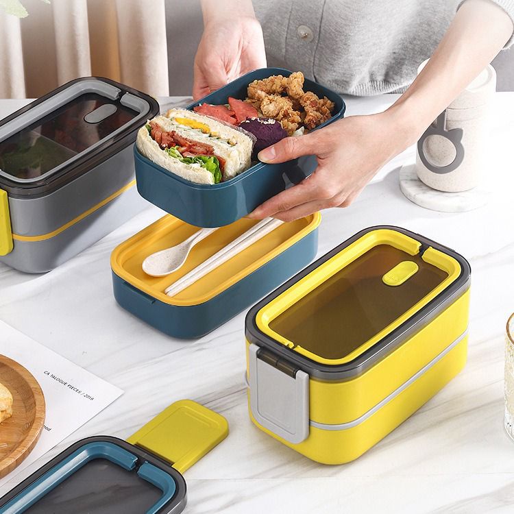 MARKASSHOP66--LUNCHBOX DOUBLE LAYER KOTAK MAKAN 2 TINGKAT KOTAK BEKAL