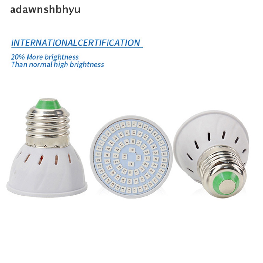 Adawnshbhyu 48/60/80 220V LED Grow Light E27 Lampu Bohlam Untuk Tanaman Hidroponik Spektrum Penuh