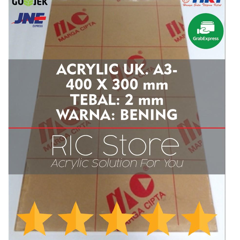 

[KODE DH956] Acrylic / Akrilik Lembaran Uk. A3 - 40X30 Tebal 2mm BENING