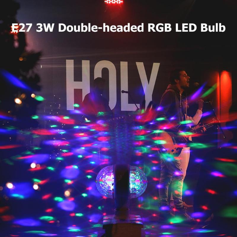 [ Double head  colorful Lighting  crystal magic ball Light For Shade KTV Bar Disco Party stage Atmosphere ]