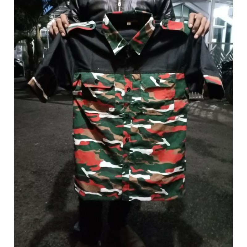 kemeja laskar merah putih/kemeja loreng lmp/Baju LMP