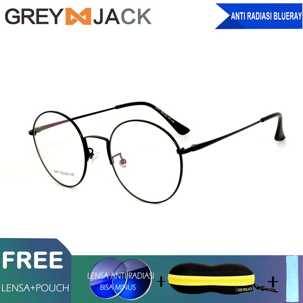 

Grey Jack Frame Kacamata Metal Fashion dengan Lensa anti radiasi Blue Ray bisa Minus Ringan 9477