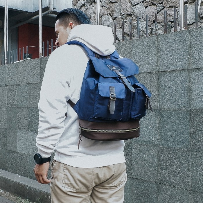 I DONT LIKE MONDAY NAVY |Urban Factor x FORIND| Tas Ransel Punggung Ori Pria Wanita Backpack Besar