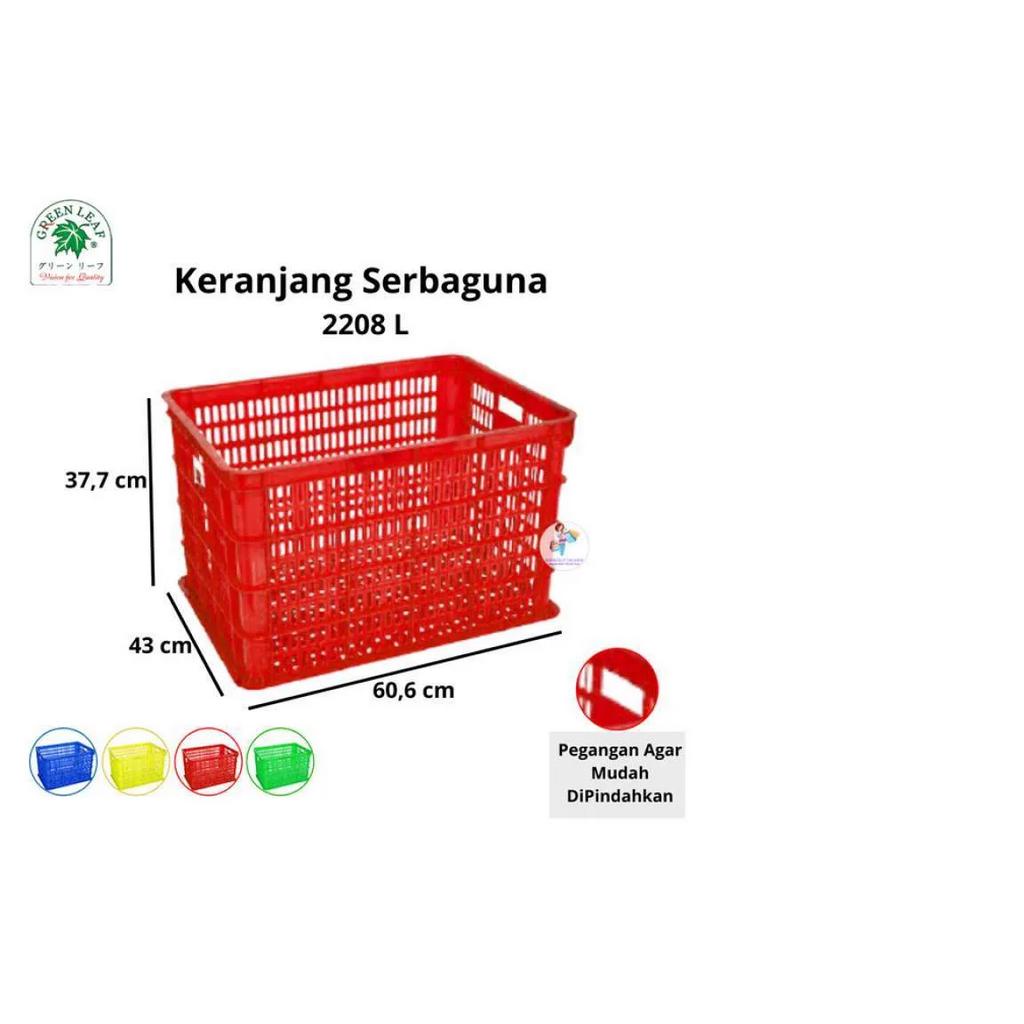 GOJEK GREENLEAF GREEN LEAF 2208 L KERANJANG INDUSTRI CONTAINER LOBANG