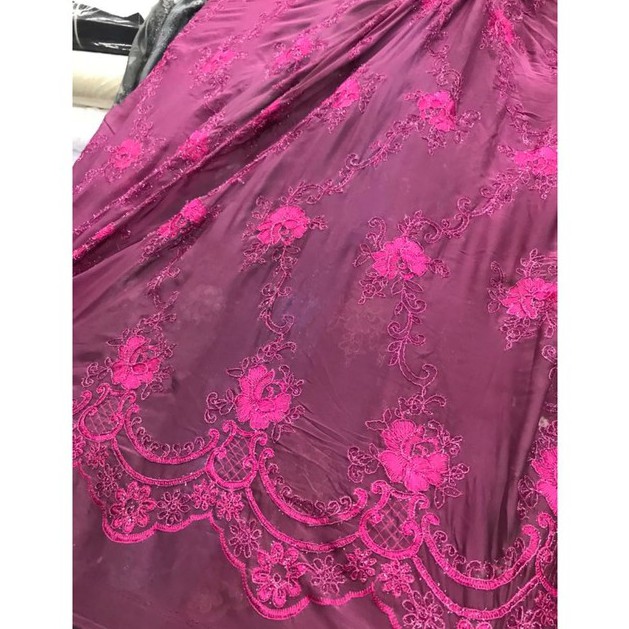 Kain Sifon Ceruti Paris Bordir Halus Metalic Meteran