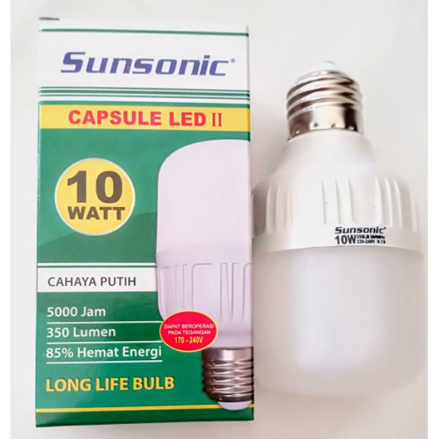 Bola lampu LED 10 Watt Sunsonic Model Eksklusif Tabung/ tube