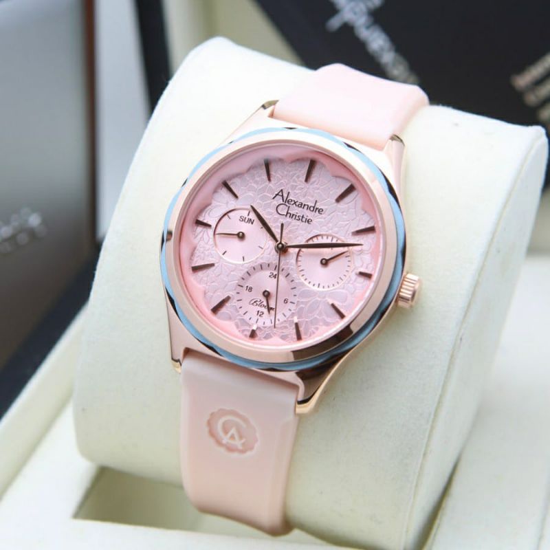 JAM TANGAN WANITA ALEXANDER CHRISTIE AC 2994 ROSEGOLD PINK ORIGINAL