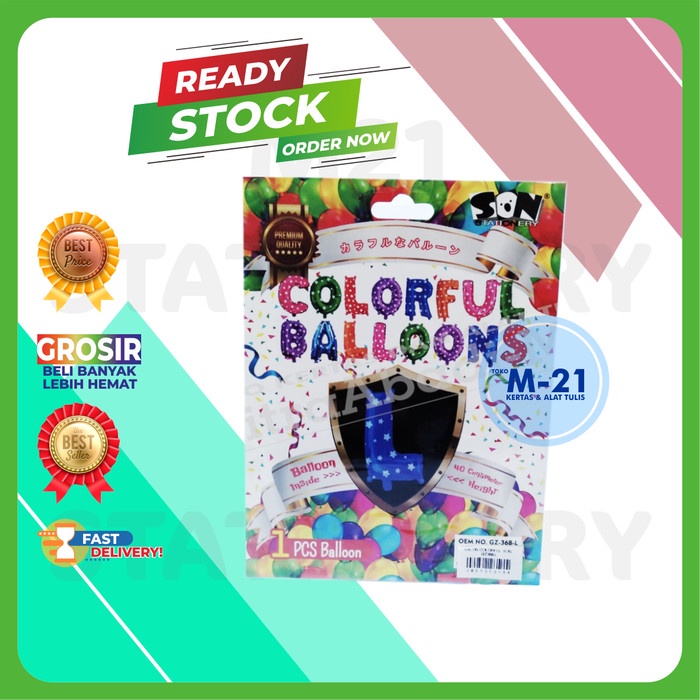 

BALON HURUF L WARNA BIRU MOTIF BINTANG