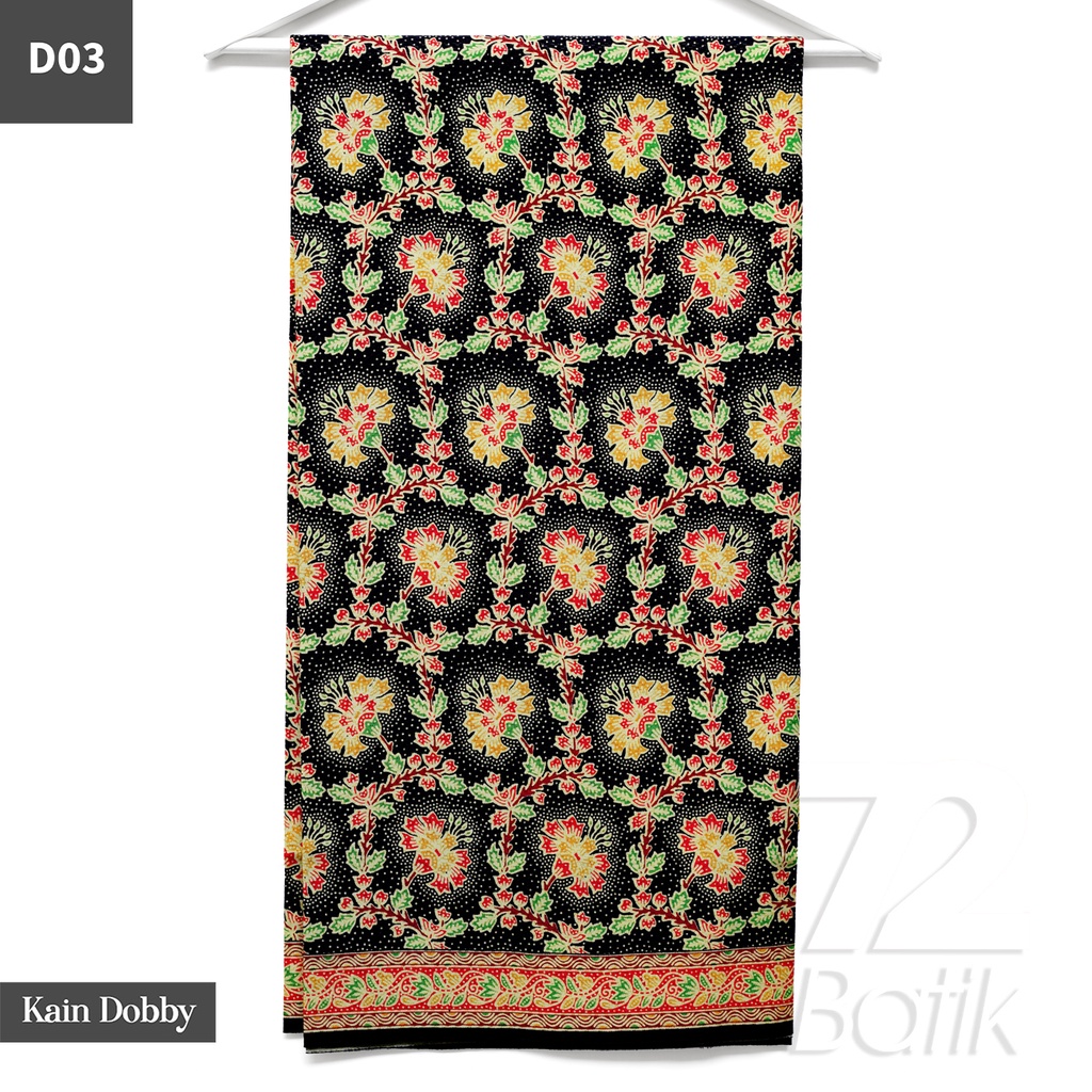 KAIN BATIK PREMIUM Bahan Dobby Motif Kembang Nitik Warna Hitam 722098 Cap 72 Jarik Jarit Samping Kebat Panjang Batik Katun Modern Premium Bahan Seragam Batik Pernikahan Kantor Keluarga Murah Kamen Jadi Batik Bali Lembaran