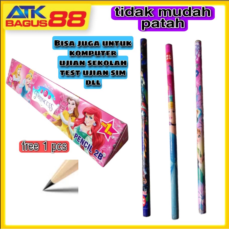 PENSIL 2B DUS SEGITIGA ANIMASI / KARAKTER TERMURAH