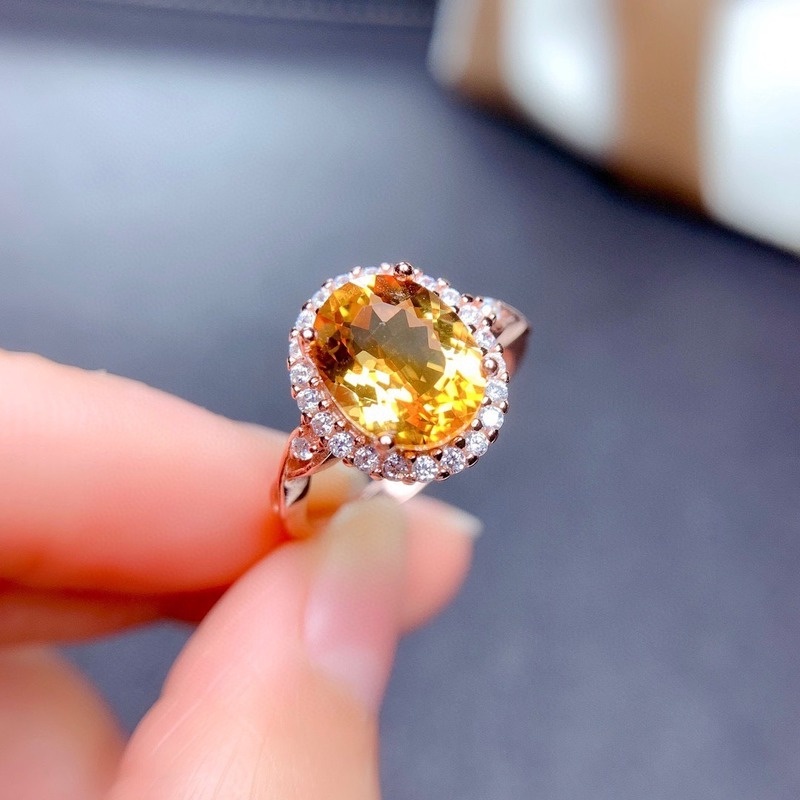 Fashion Luxury Natural Citrine Ring