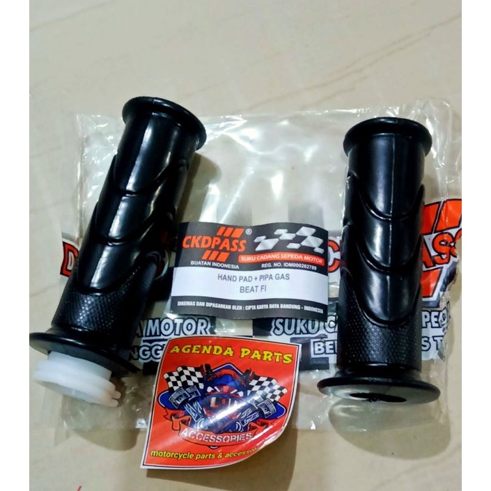 handgrip hanpad hanfat handle grip  1set karet+pipa plastik slongsong gas- beat fi-beat karbu yg kabel 1